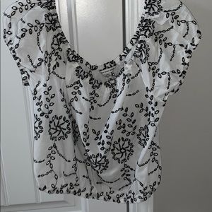 white and black floral top from American Eagle